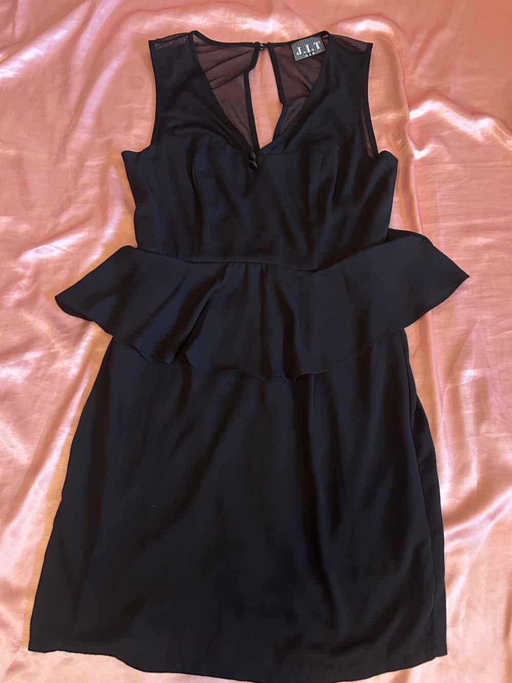 Elegant Black Peplum Mini Dress